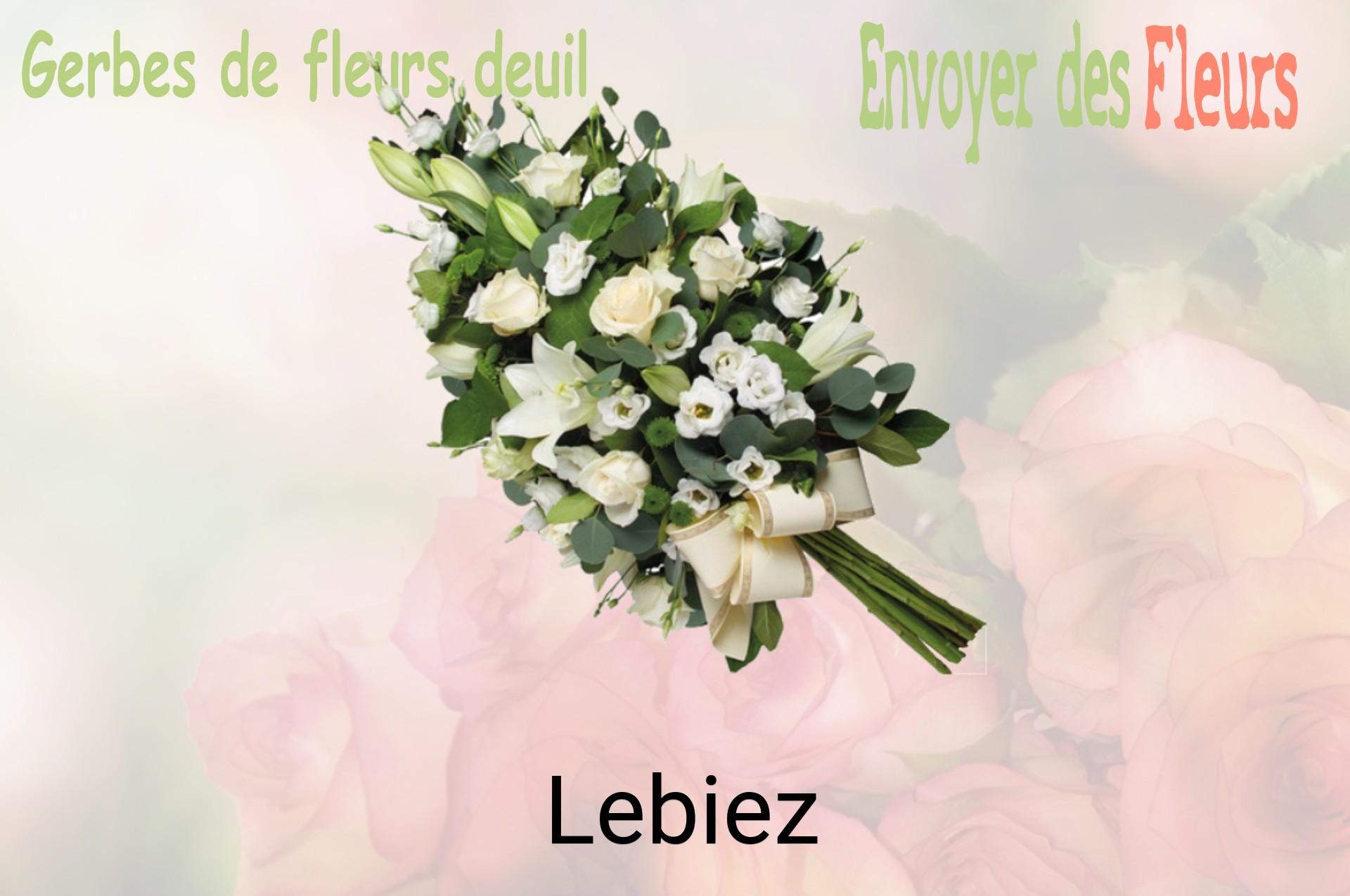 Gerbe de fleurs de deuil livrée à Lebiez